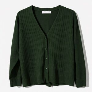 Koret Women's Deep Green Ribbed Cardigan